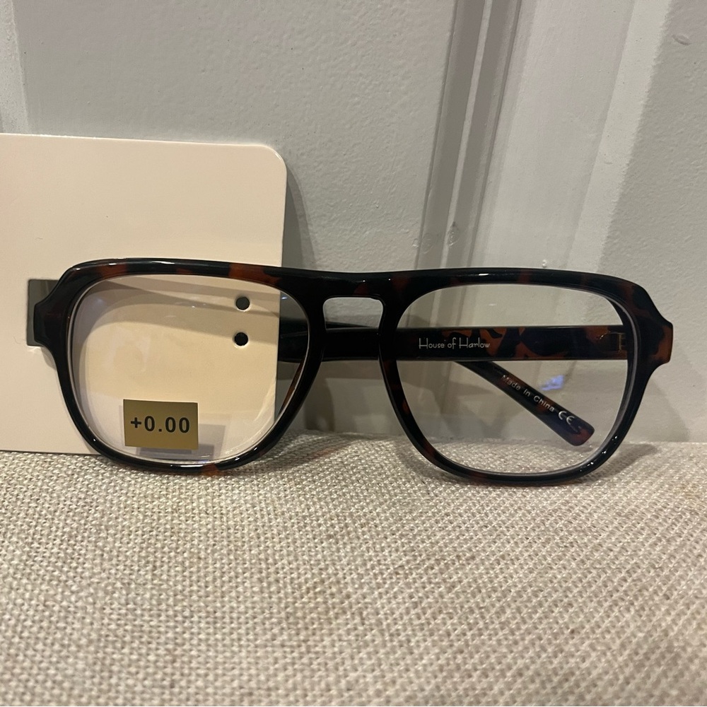 NWT House of Harlow 1960 Women's Tortoise Shell Blue Light Glasses